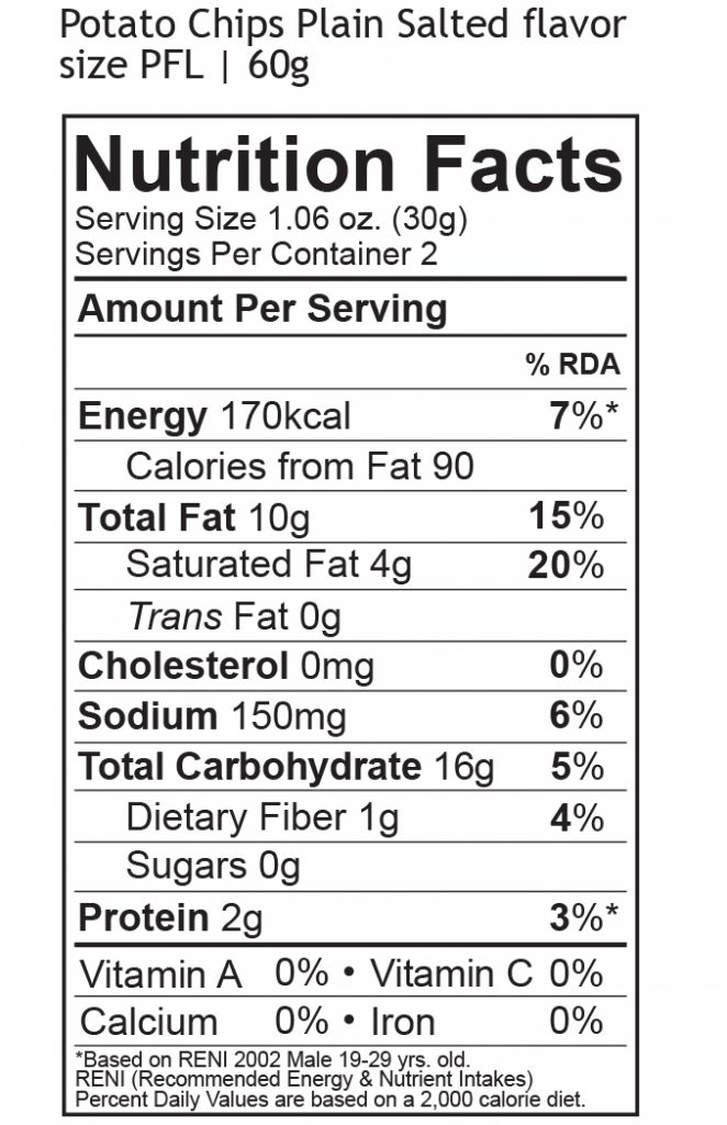 Potato Chips Supplement Facts at Rodrick Jaco blog